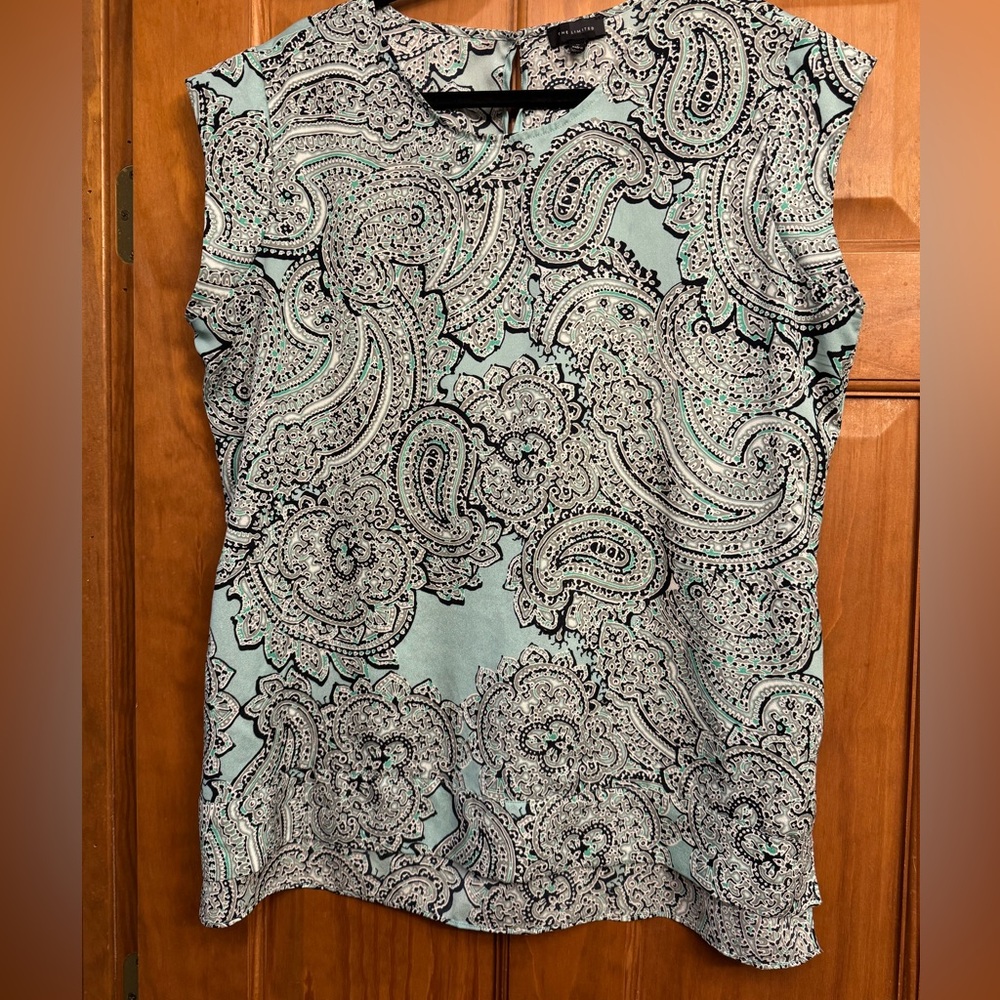 The Limited Mint Green Paisley short sleeve blouse